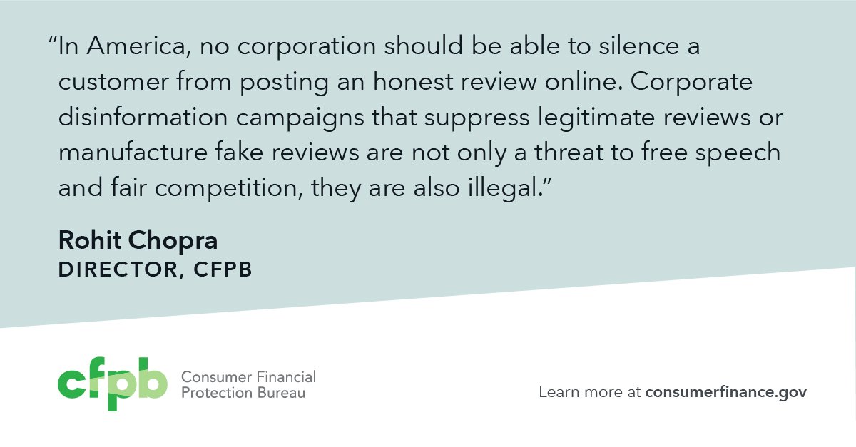 CFPB Issues Policy on Contractual ‘Gag’ Clauses and Fake Review Fraud