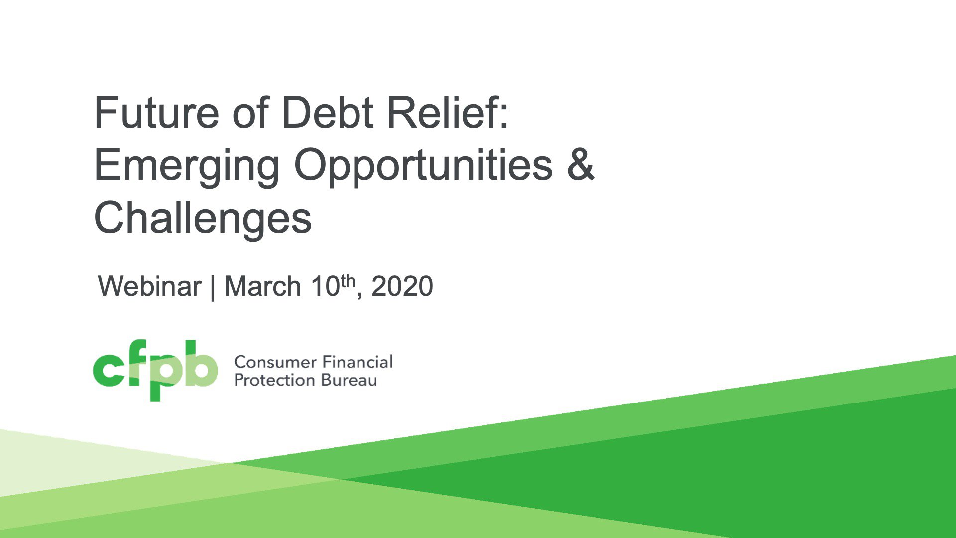 Future of debt Relief