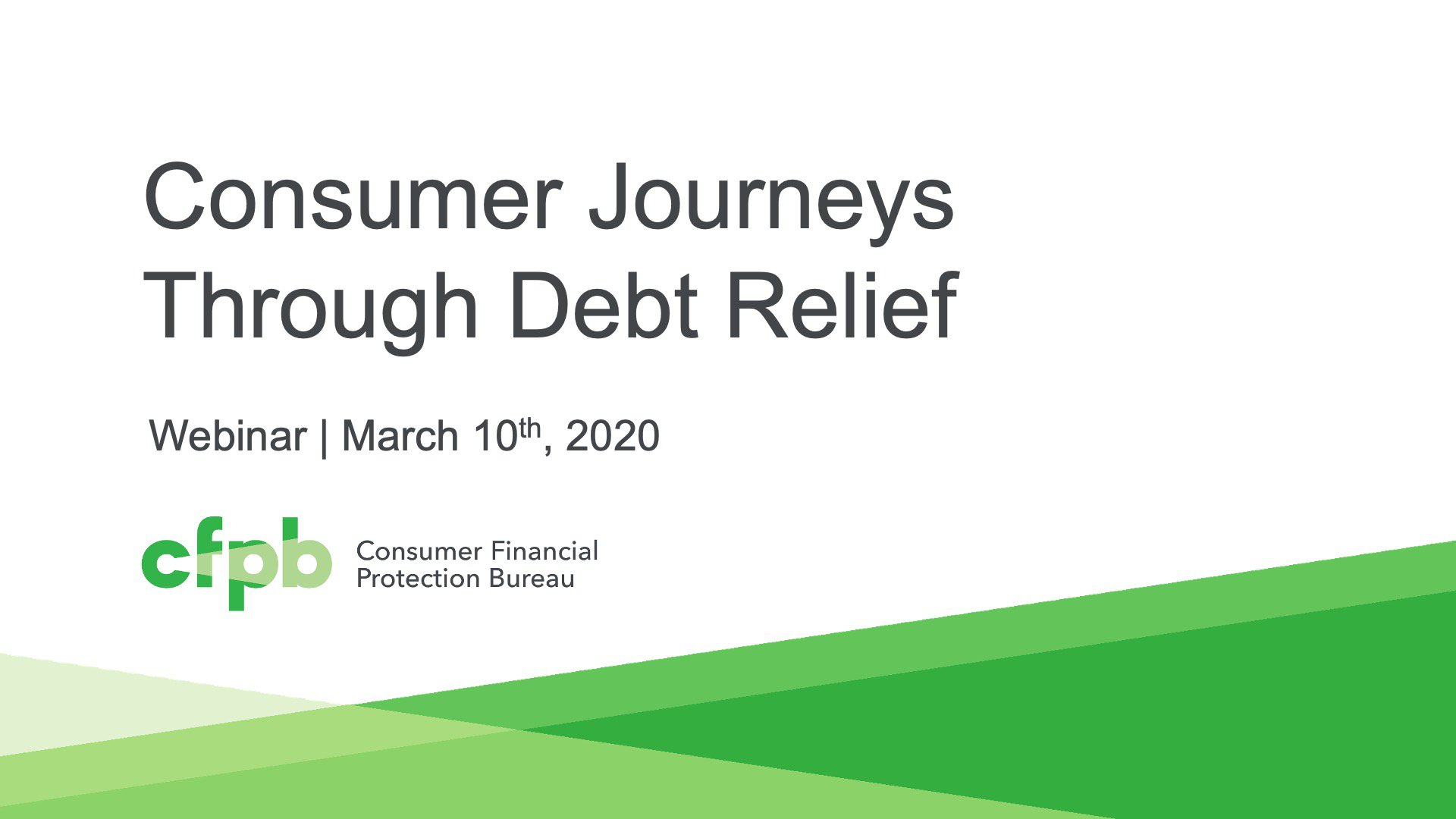 Session 4: Consumer Journeys Through Debt Relief