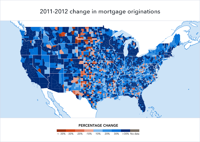 2012 loan volumes change